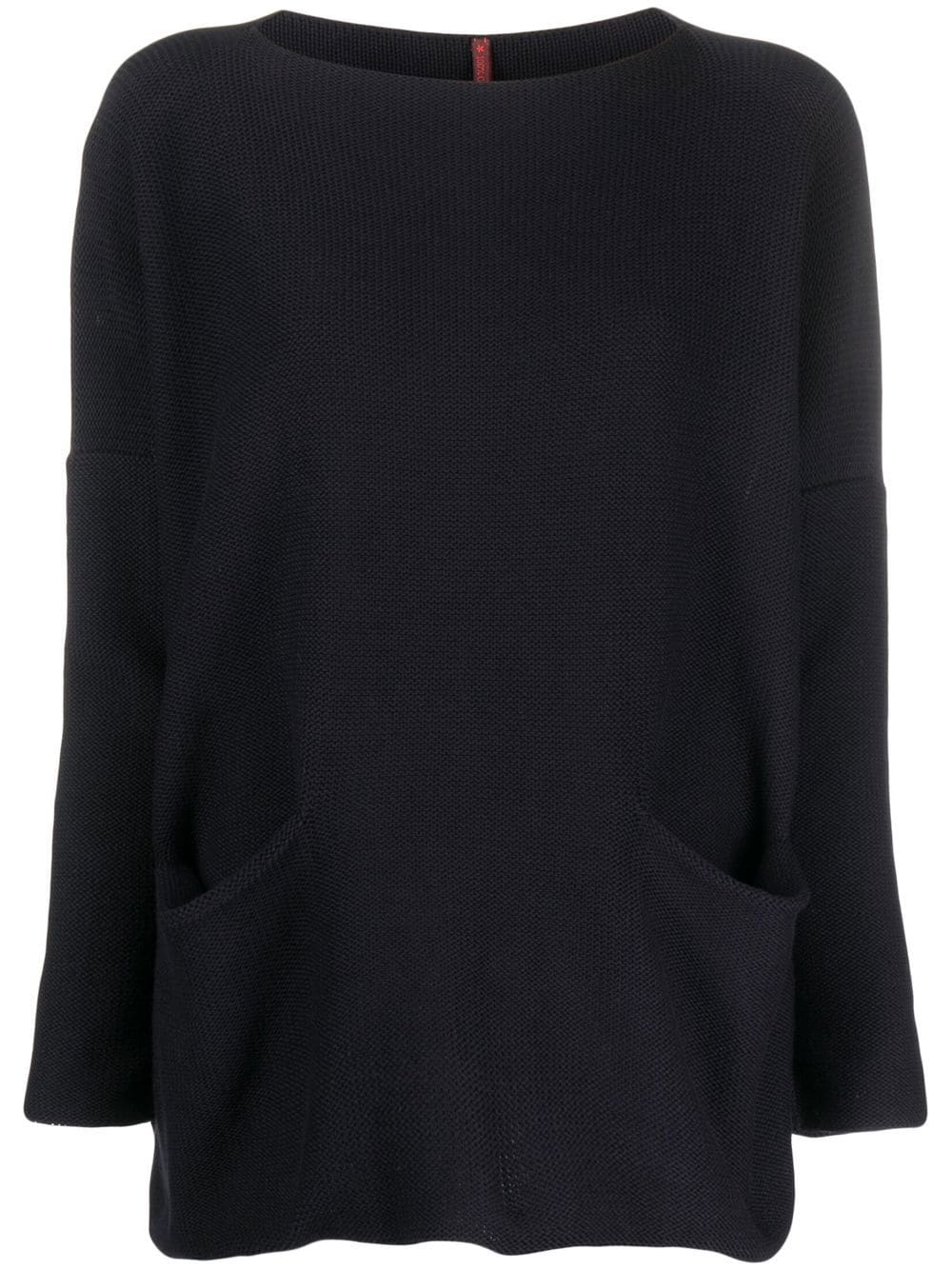 DANIELA GREGIS Cotton Boat Neck Sweater with Open Pockets