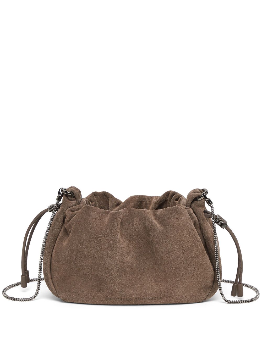 BRUNELLO CUCINELLI Leather Shoulder Handbag with Drawstring Closure