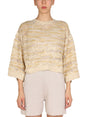 BRUNELLO CUCINELLI Perforated Mesh Wide Sleeve Top