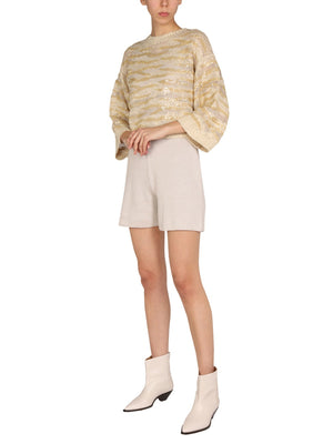 BRUNELLO CUCINELLI Perforated Mesh Wide Sleeve Top