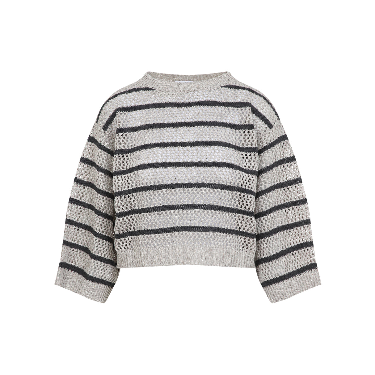 BRUNELLO CUCINELLI Striped Linen Blend Pullover