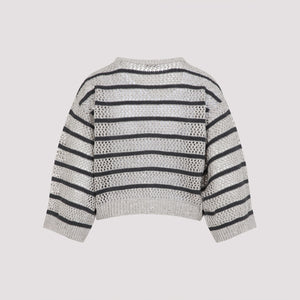 BRUNELLO CUCINELLI Striped Linen Blend Pullover