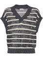 BRUNELLO CUCINELLI Striped Linen Top for Women - SS25