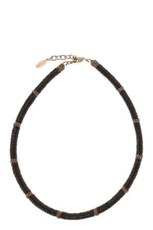 BRUNELLO CUCINELLI Jewelry and Leather Choker Necklace