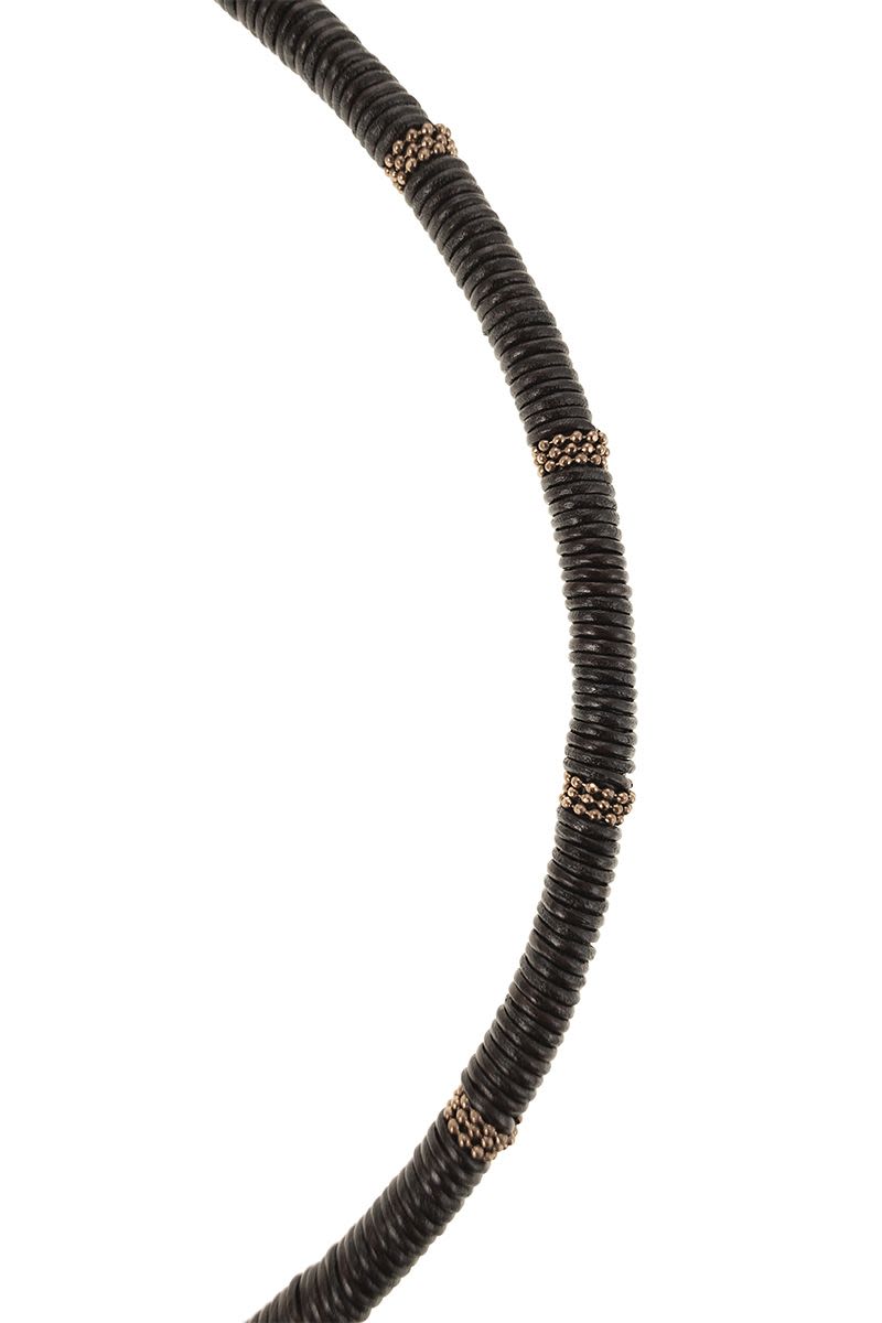 BRUNELLO CUCINELLI Jewelry and Leather Choker Necklace