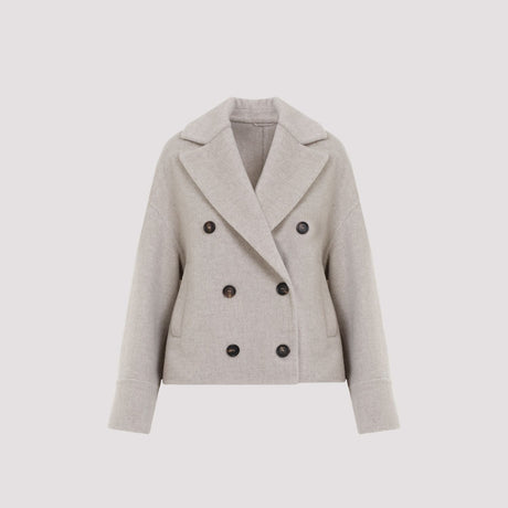 BRUNELLO CUCINELLI Luxury Double-Breasted Wool-Cashmere Short Jacket