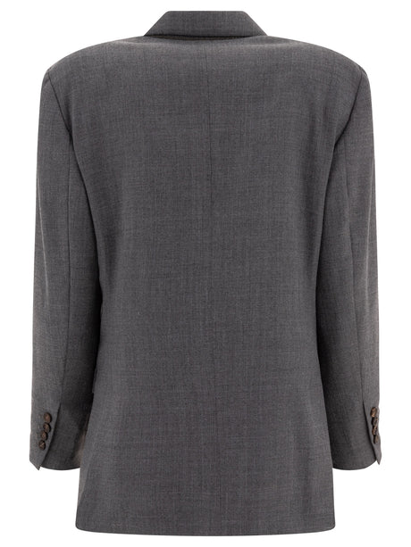 BRUNELLO CUCINELLI Single-Breasted Wool Blend Blazer for Women