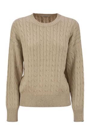 BRUNELLO CUCINELLI Dazzling Cables Knit T-Shirt - Women’s Relaxed Fit