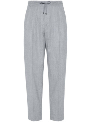 BRUNELLO CUCINELLI Men's Wool Trousers with Elastic Waistband