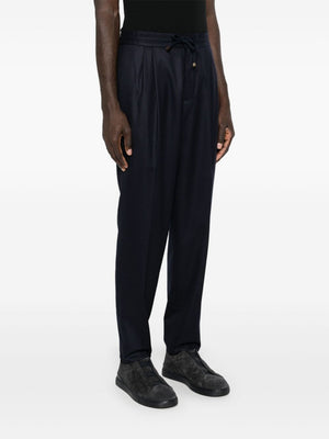 BRUNELLO CUCINELLI Mid-Rise Wool Trousers with Pleat Detailing