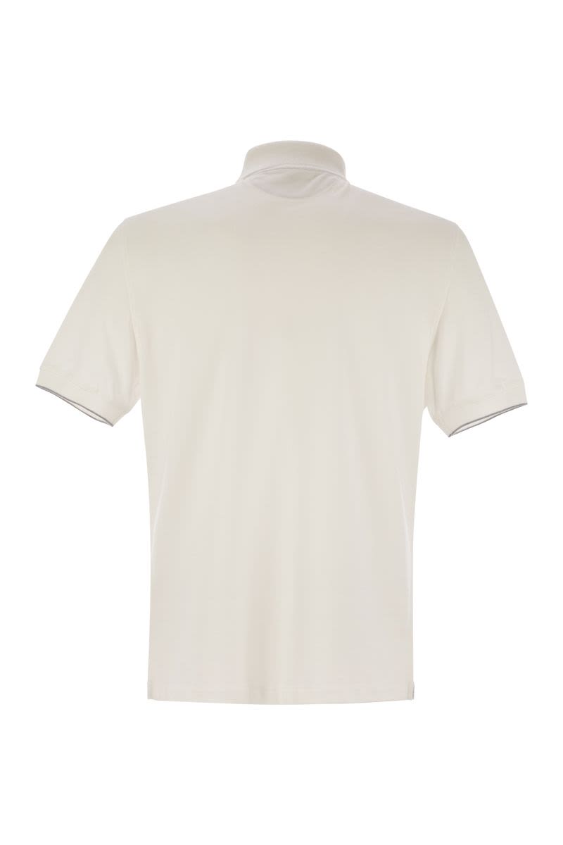 BRUNELLO CUCINELLI Classic Cotton Polo Shirt with Printed Logo