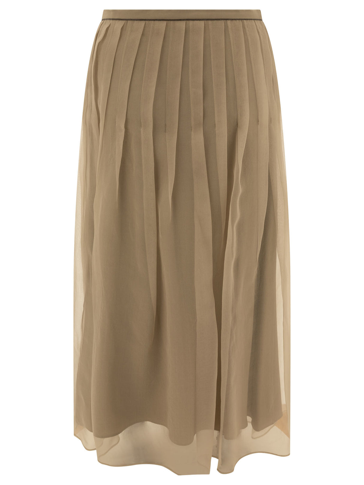 BRUNELLO CUCINELLI Pleated Chiffon Midi Skirt