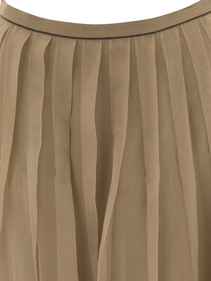 BRUNELLO CUCINELLI Pleated Chiffon Midi Skirt