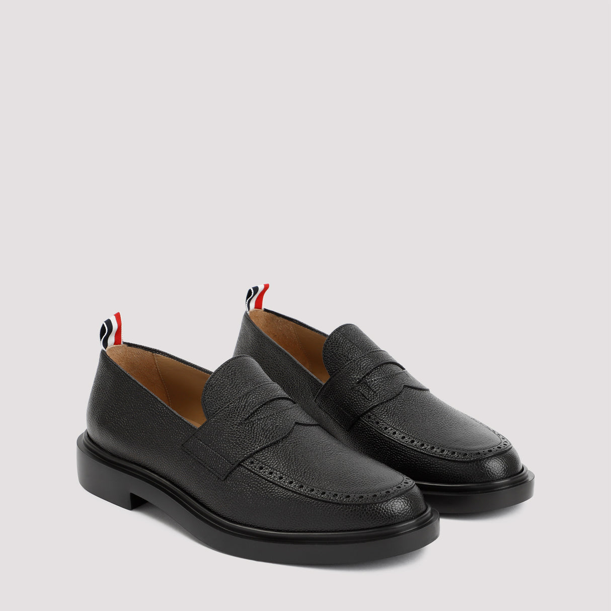 THOM BROWNE Pebble Grain Leather Loafers for Men