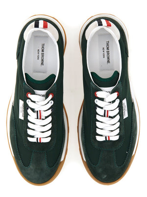 THOM BROWNE Premium Leather Sneakers with Logo