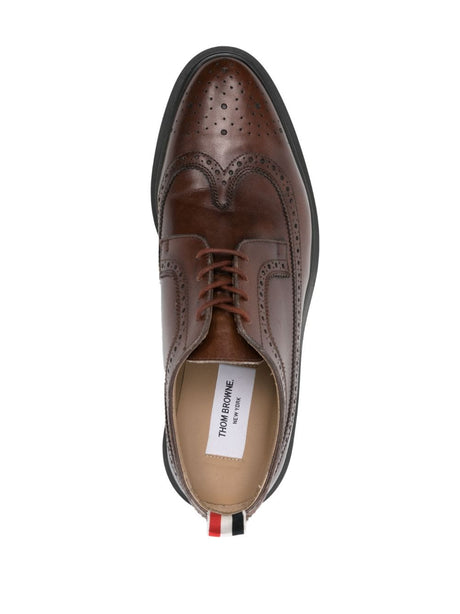 THOM BROWNE Classic Round-Toe Leather Brogues for Men