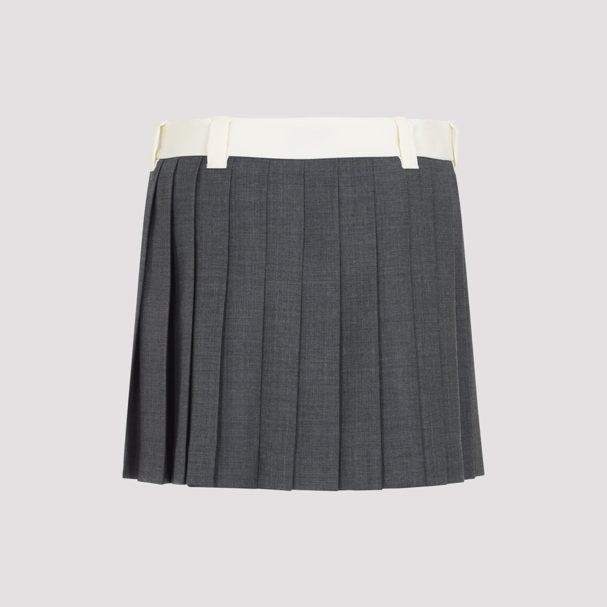 MIU MIU Pleated Waist Mini Skirt for Women