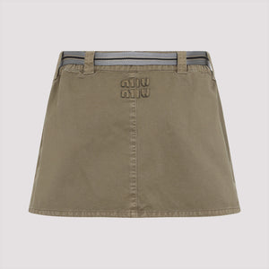 MIU MIU Essential Cotton Mini Skirt for Women