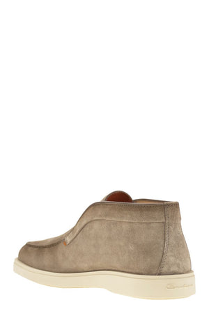 SANTONI Comfortable Suede Desert Boot - 3 cm Sole Height