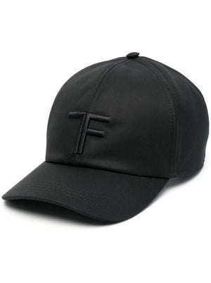 TOM FORD Men's Adjustable Black Embroidered Logo Cap