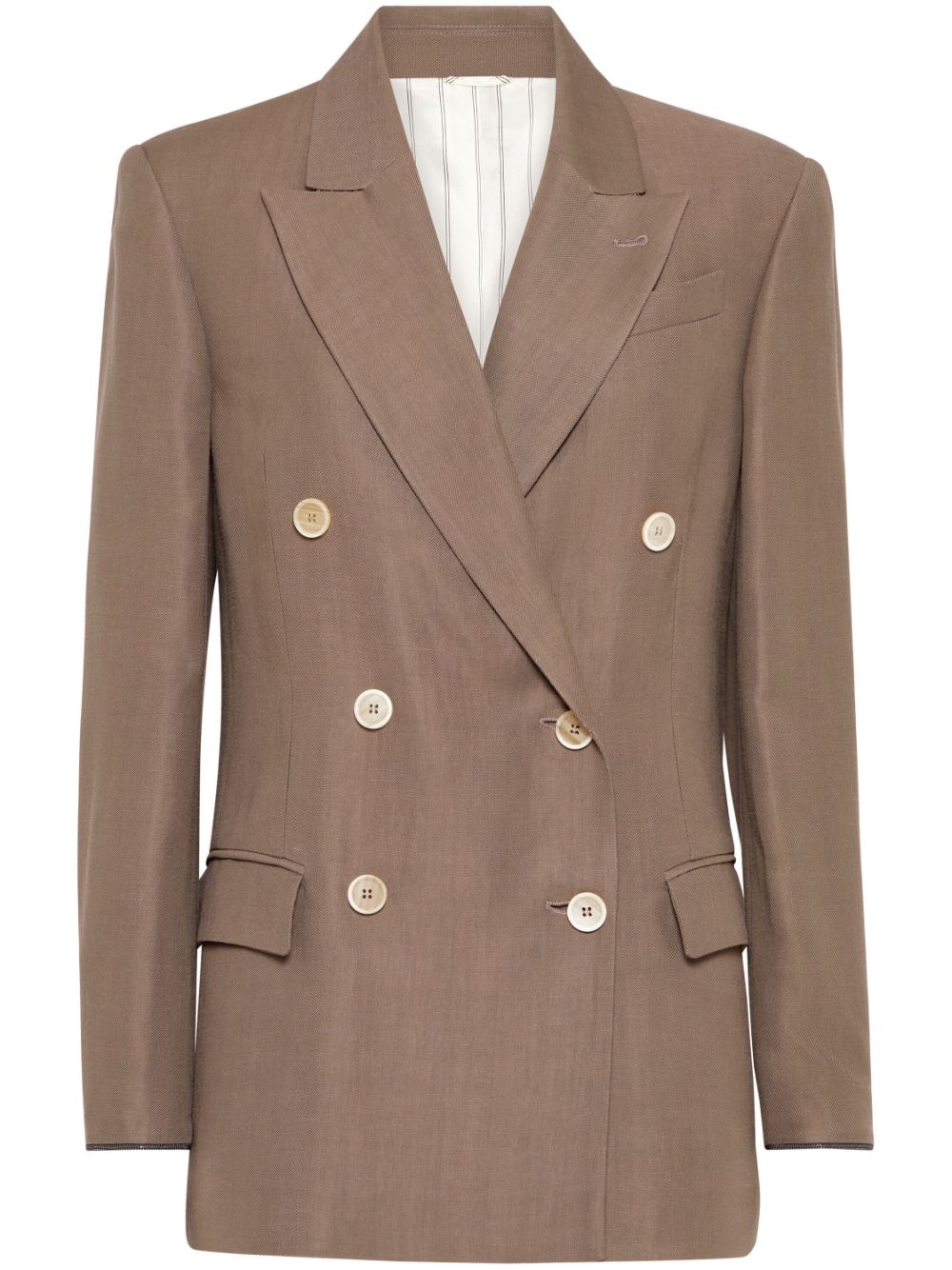 BRUNELLO CUCINELLI Linen Blend Double-Breasted Jacket for Women