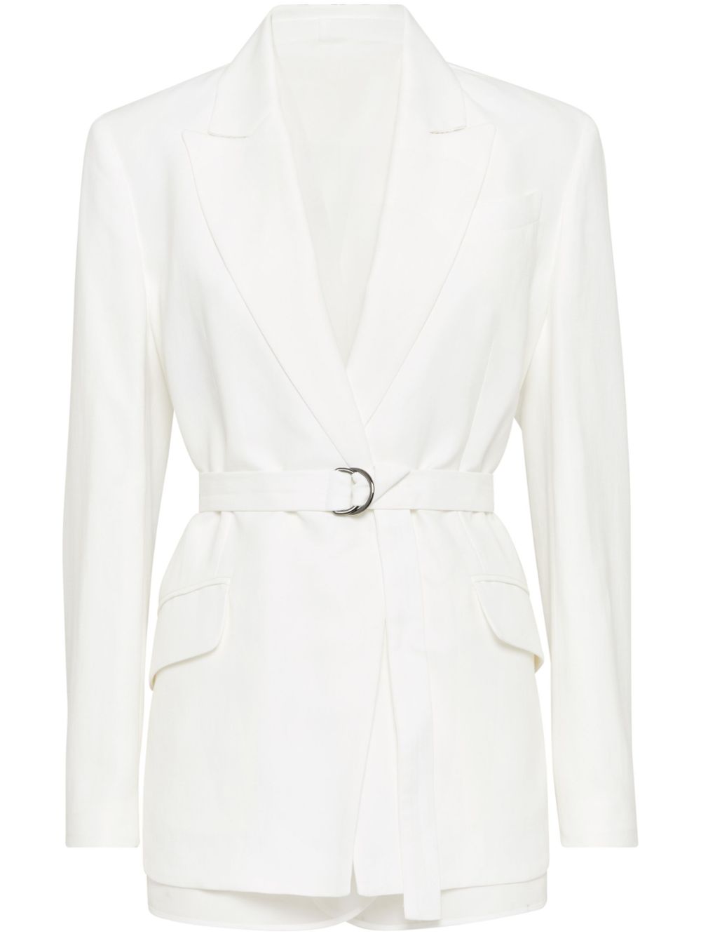 BRUNELLO CUCINELLI Luxe Linen Jacket with Belt and Exquisite Details