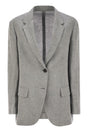 BRUNELLO CUCINELLI Sparkling Linen Canvas Mini Jacket with Jewel Details