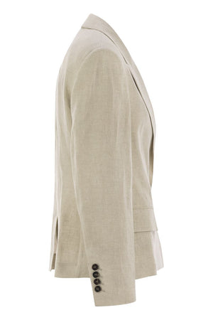 BRUNELLO CUCINELLI Sparkling Linen Canvas Jacket with Jewel Detail