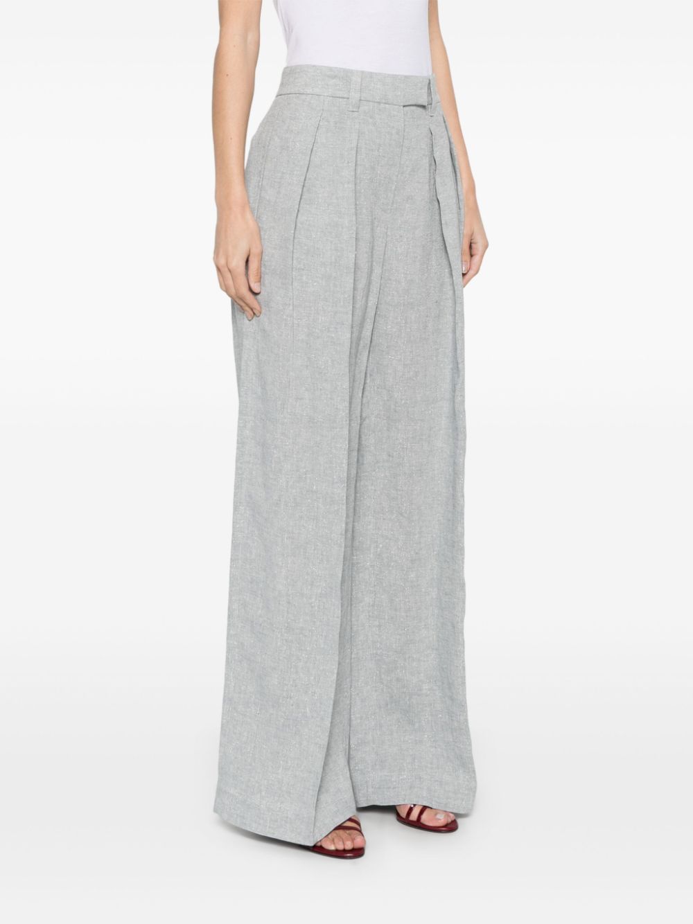 BRUNELLO CUCINELLI Linen Wide-Leg Trousers for Women