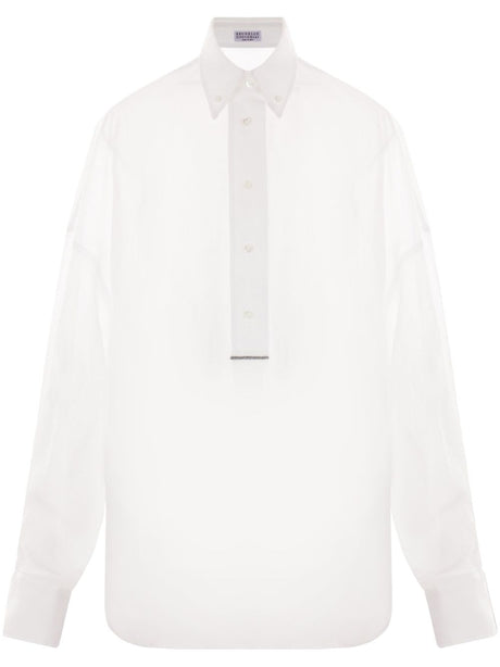 BRUNELLO CUCINELLI Classic Cotton Shirt with Button-Down Collar for Women