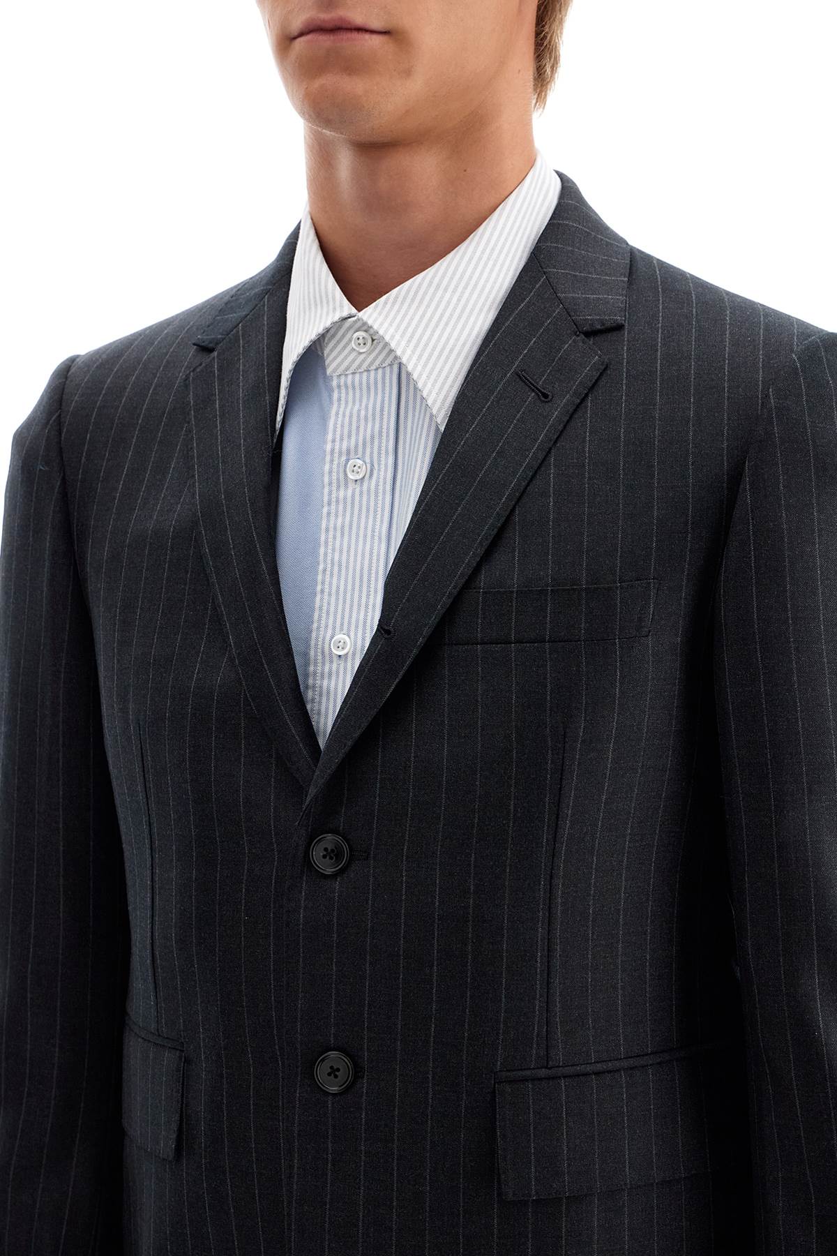 THOM BROWNE Elegant Pinstripe Wool Jacket - Size 2