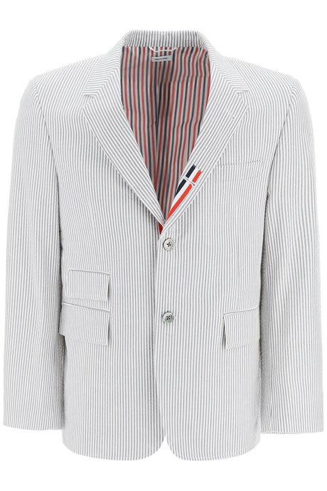 THOM BROWNE Men's Striped Jacket with Tricolor Details