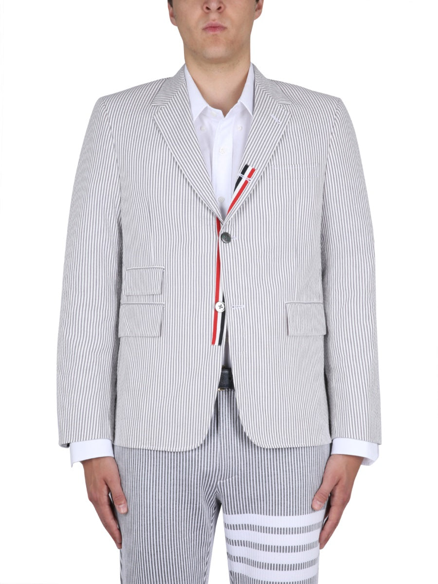 THOM BROWNE Striped Notched Lapel Jacket for Men