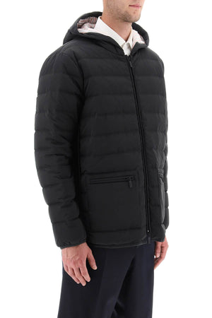 THOM BROWNE Hooded Down Jacket with Contrast Side Stripes (Sizes 44IT - 56IT)