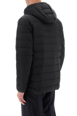 THOM BROWNE Hooded Down Jacket with Contrast Side Stripes (Sizes 44IT - 56IT)