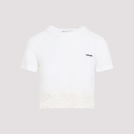 MIU MIU Cotton T-Shirt for Women - SS25 Collection