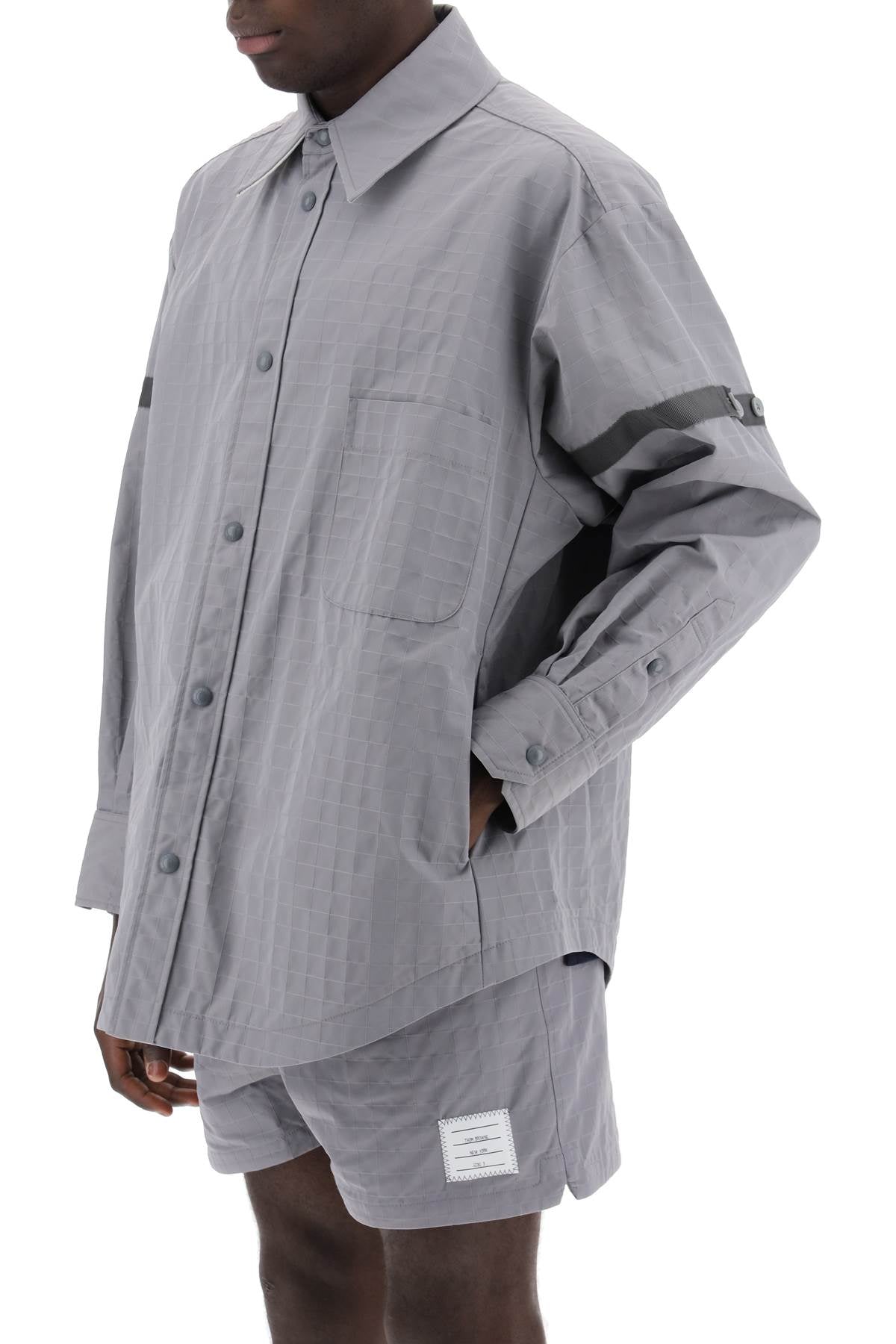 THOM BROWNE Nylon Ripstop Overshirt - Size 3