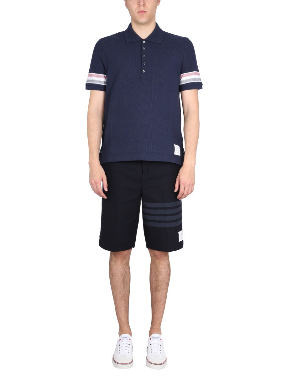 THOM BROWNE Classic Cotton Polo Shirt for Men - SS23