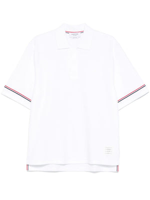 THOM BROWNE Classic RWB Stripe Cotton Polo Shirt