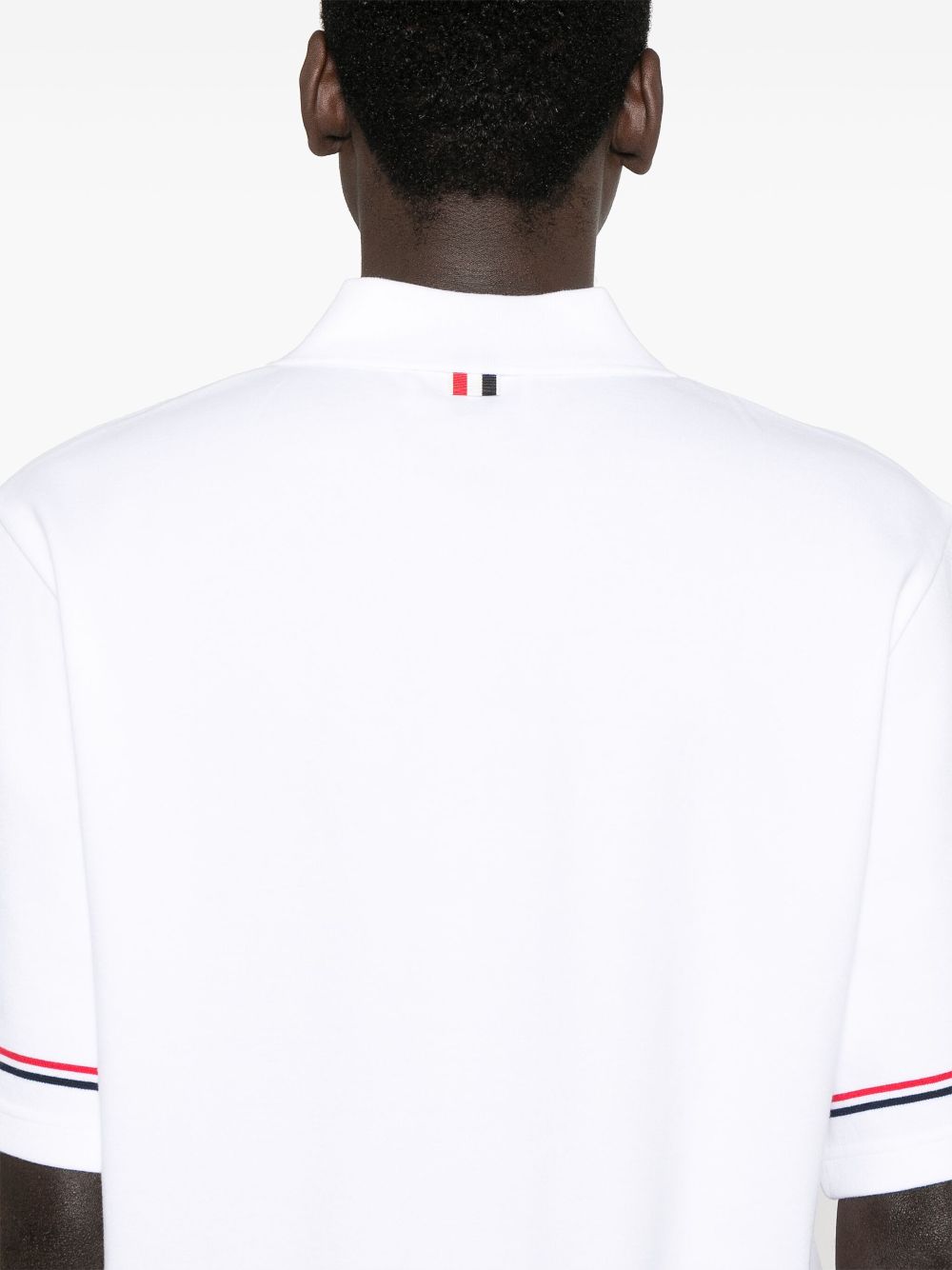 THOM BROWNE Classic RWB Stripe Cotton Polo Shirt