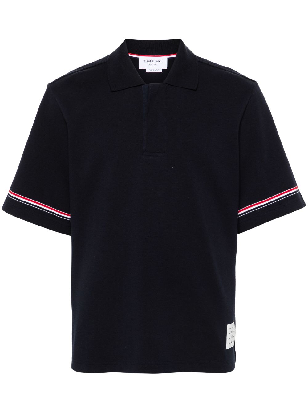 THOM BROWNE Classic RWB Stripe Cotton Polo Shirt