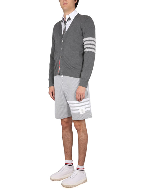 THOM BROWNE Striped Bermuda Shorts with Elastic Waistband - SS23