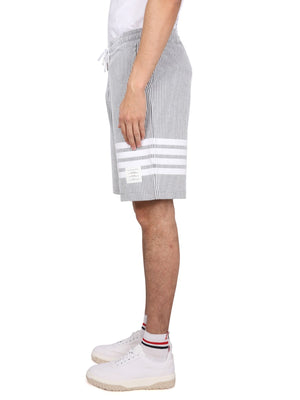 THOM BROWNE Striped Bermuda Shorts with Elastic Waistband - SS23