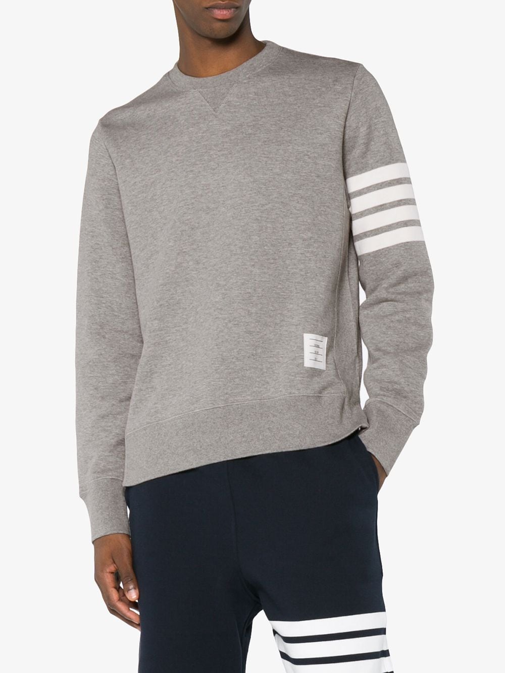 THOM BROWNE Men's Relaxed Fit 4-Bar Cotton Crewneck Sweatshirt