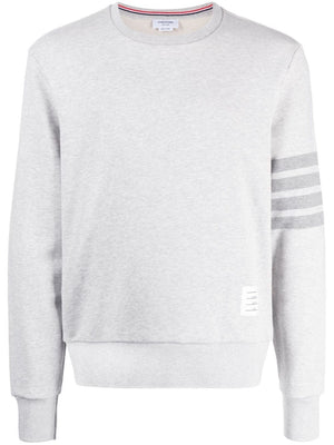 THOM BROWNE Mens LTGREY Crew Neck Sweatshirt in Classic Loopback for SS24