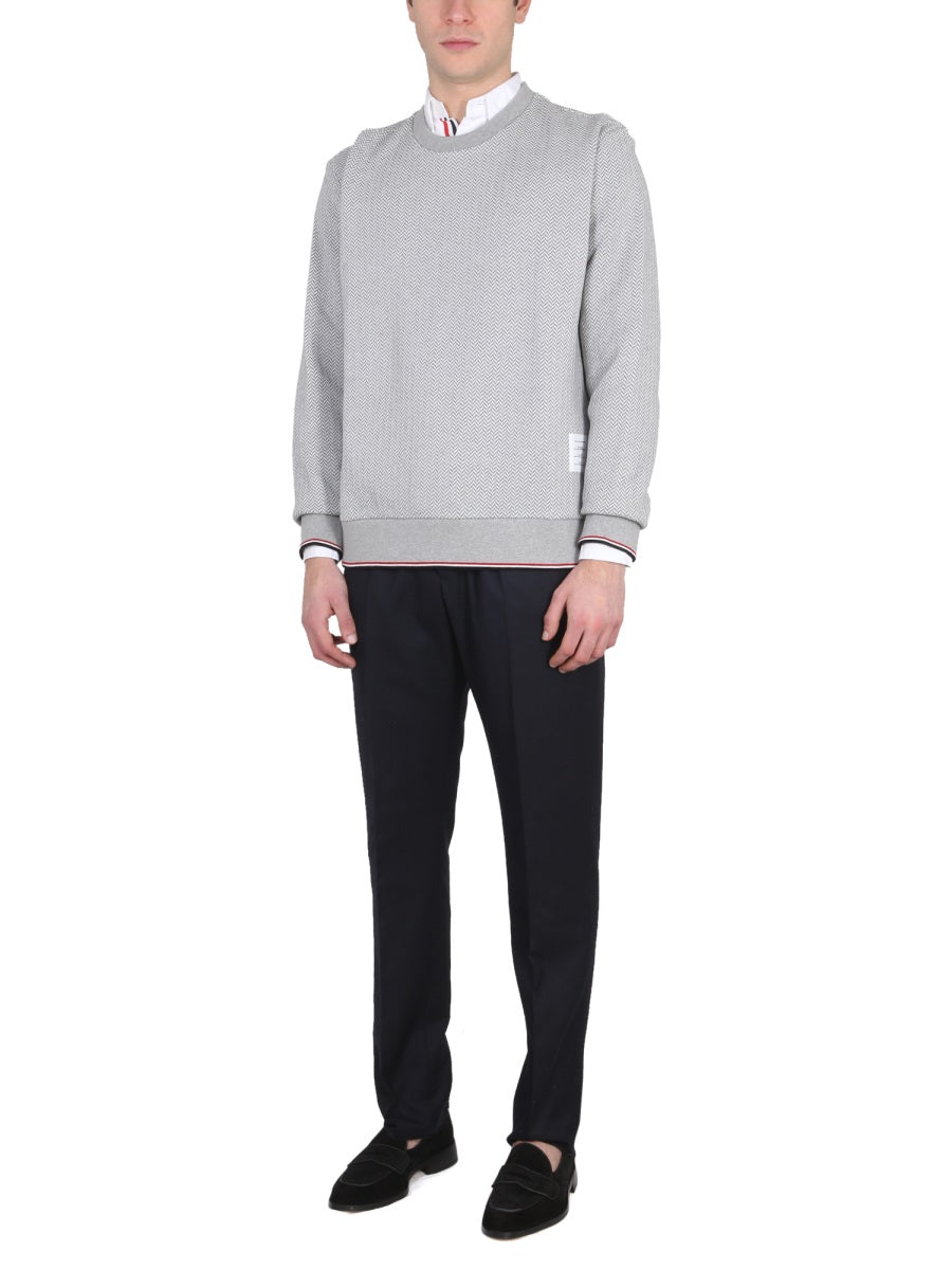 THOM BROWNE Herringbone Crossneck T-Shirt