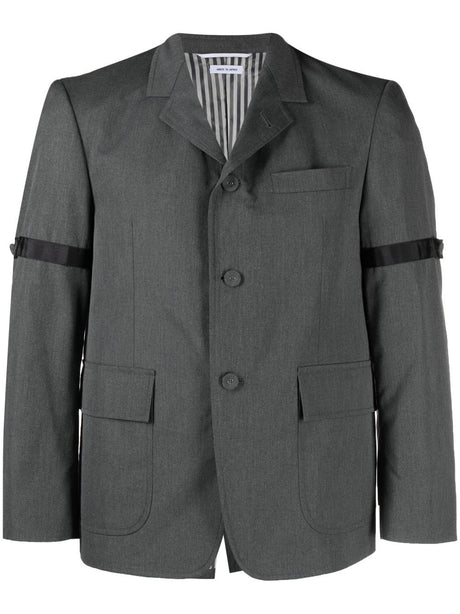 THOM BROWNE Unstructured Straight Fit Sport Coat with GG Armband