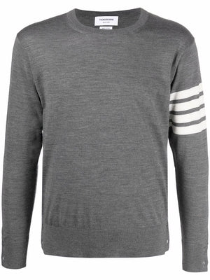 THOM BROWNE Men's Classic Wool Sweater with 4-Bar Stripe - Size 3