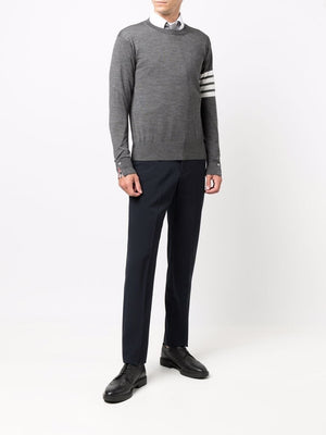 THOM BROWNE Men's Classic Wool Sweater with 4-Bar Stripe - Size 3