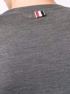 THOM BROWNE Men's Classic Wool Sweater with 4-Bar Stripe - Size 3